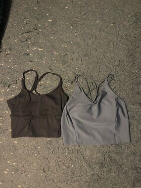 Women’s Everyday Strappy Crop Top - Black and Slate size small